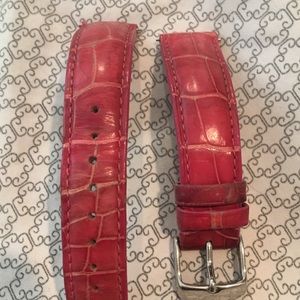 Michele Pink Alligator Watch Band Sz 18